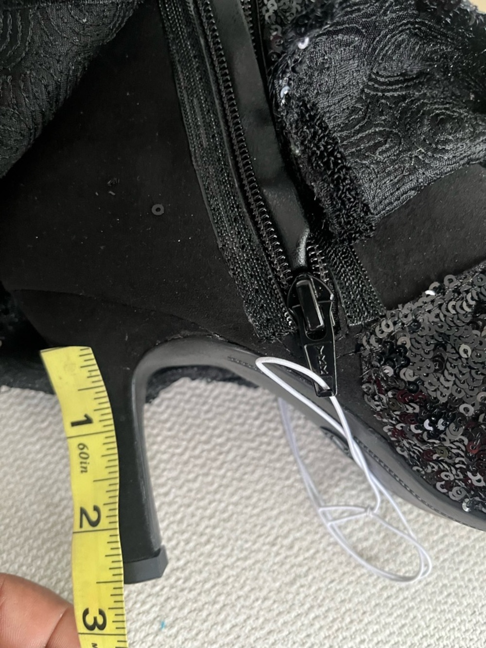 NWT Sequin Foldover Boots. Black sequin design w/ foldover "gaiter" style. - Picture 6 of 6